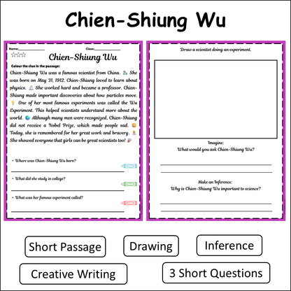 Chien-Shiung Wu | Short Reading Comprehension Creative Worksheet