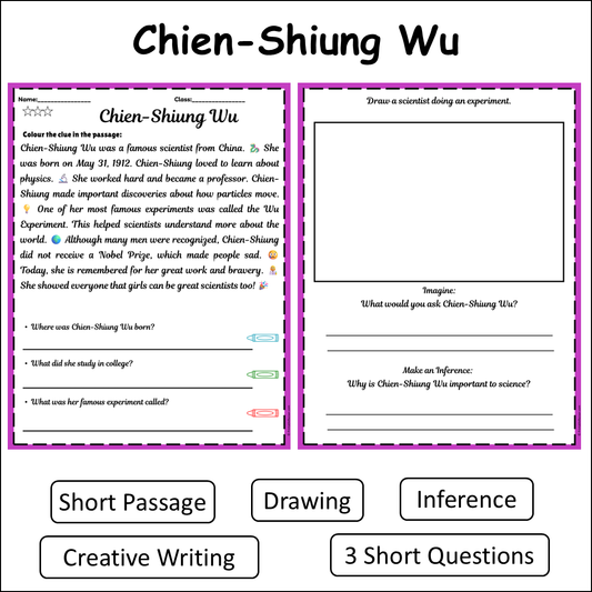 Chien-Shiung Wu | Short Reading Comprehension Creative Worksheet