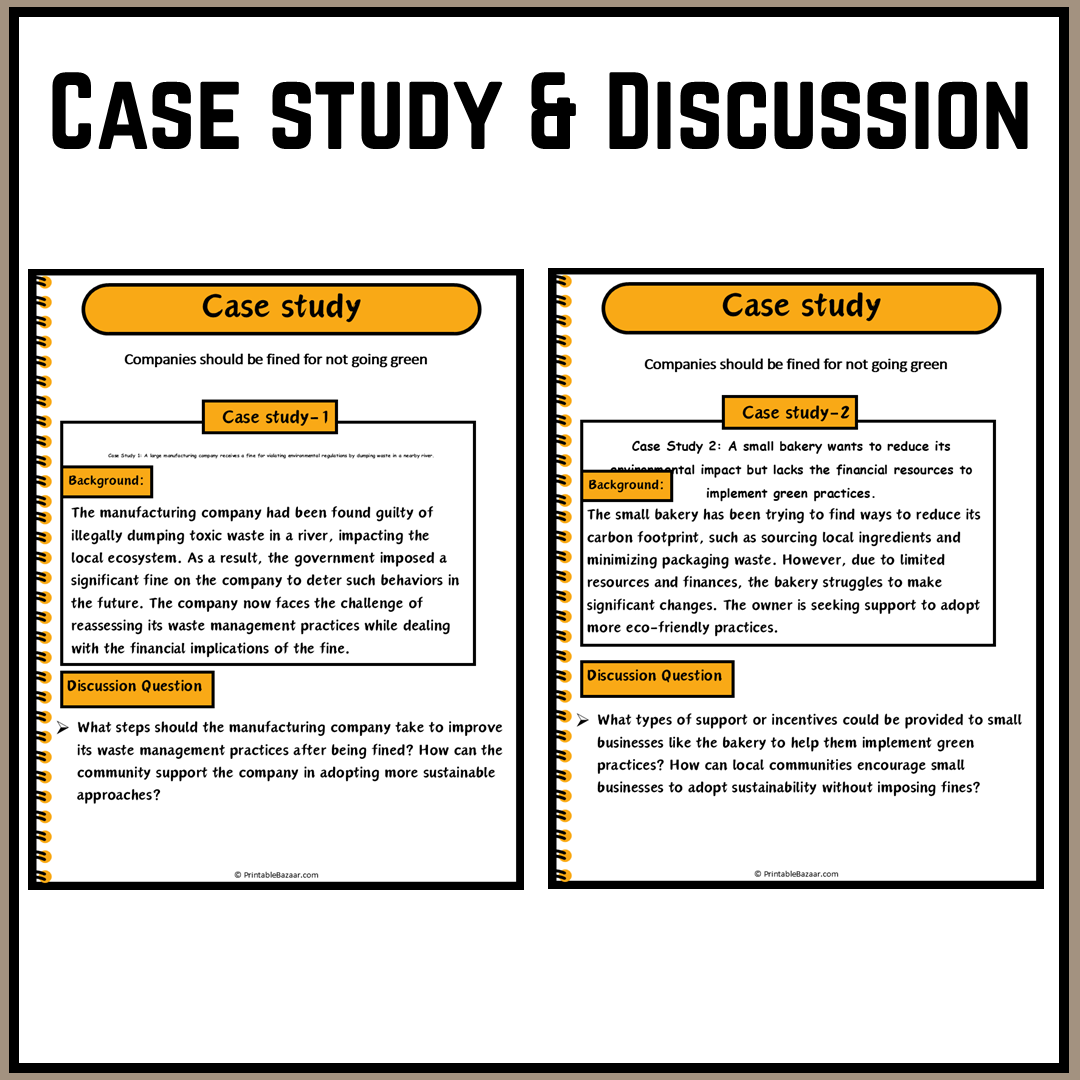 Companies should be fined for not going green | Debate Case Study Worksheet