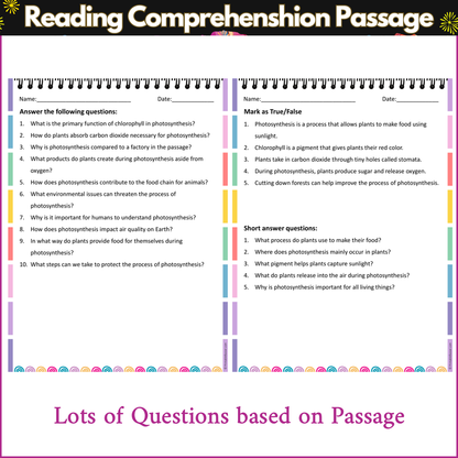 Photosynthesis | Reading Comprehension Passage and Questions