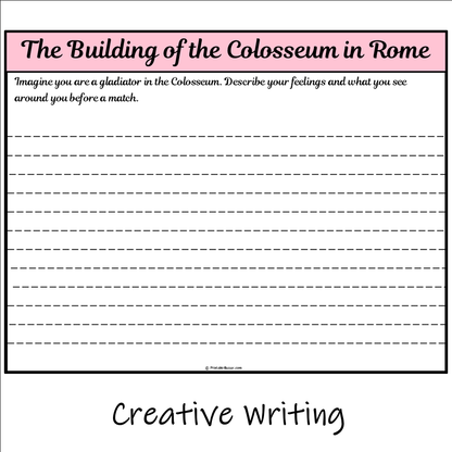 The Building of the Colosseum in Rome | Main Idea and Supporting Details Reading Passage and Questions