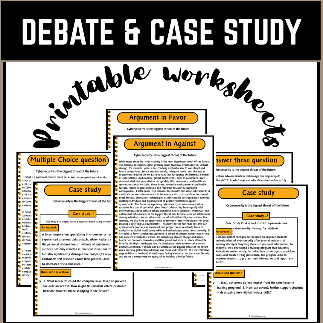 Cybersecurity is the biggest threat of the future | Debate Case Study Worksheet