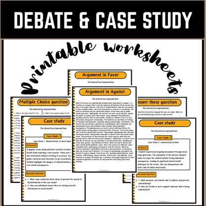 The internet has improved lives | Debate Case Study Worksheet