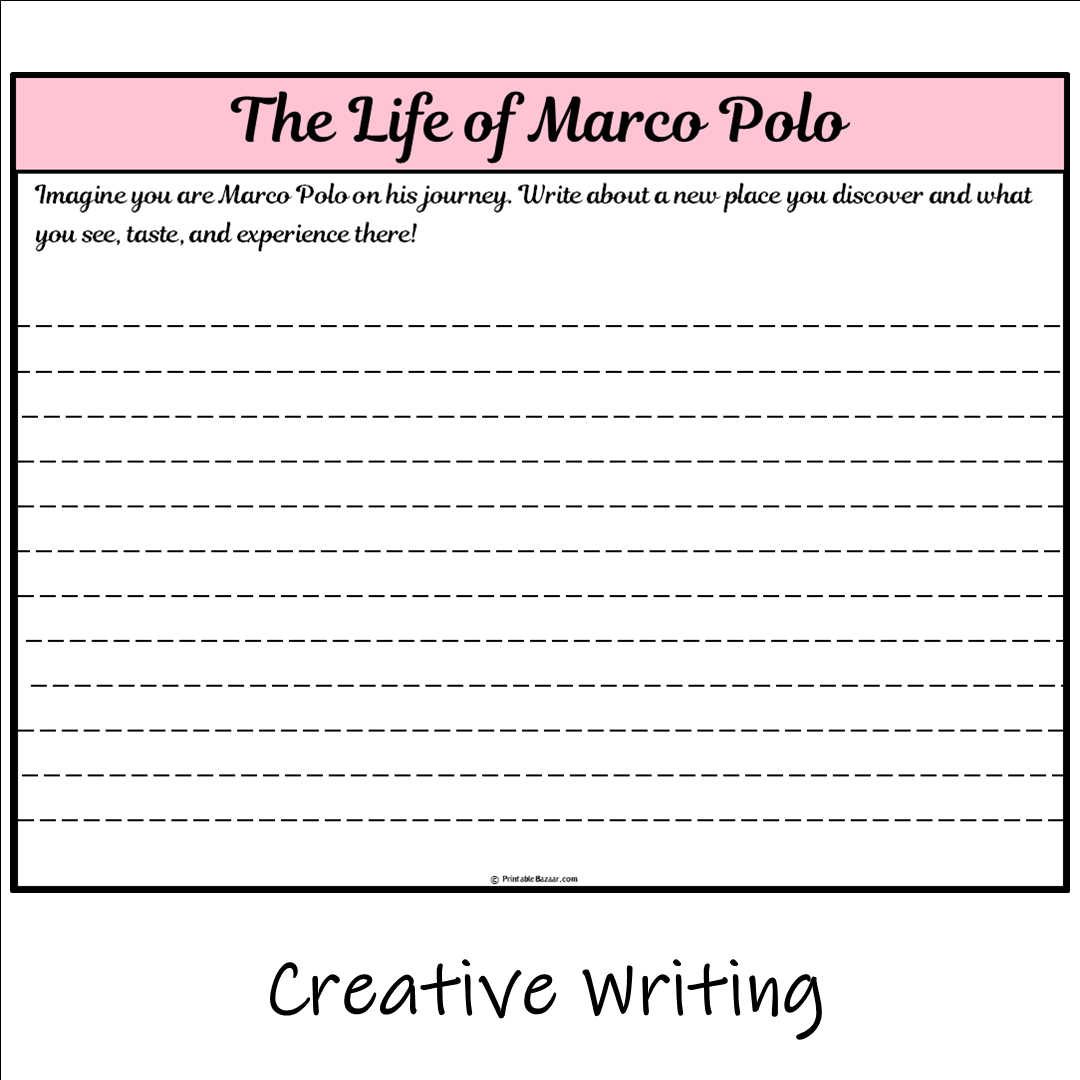 The Life of Marco Polo | Main Idea and Supporting Details Reading Passage and Questions