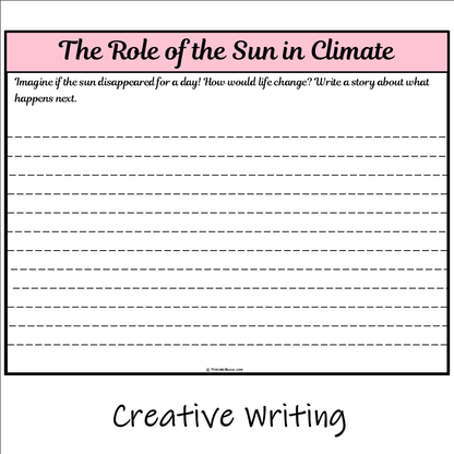 The Role of the Sun in Climate | Main Idea and Supporting Details Reading Passage and Questions