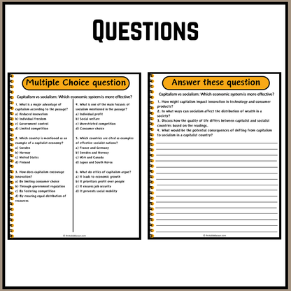 Capitalism vs socialism: Which economic system is more effective? | Debate Case Study Worksheet