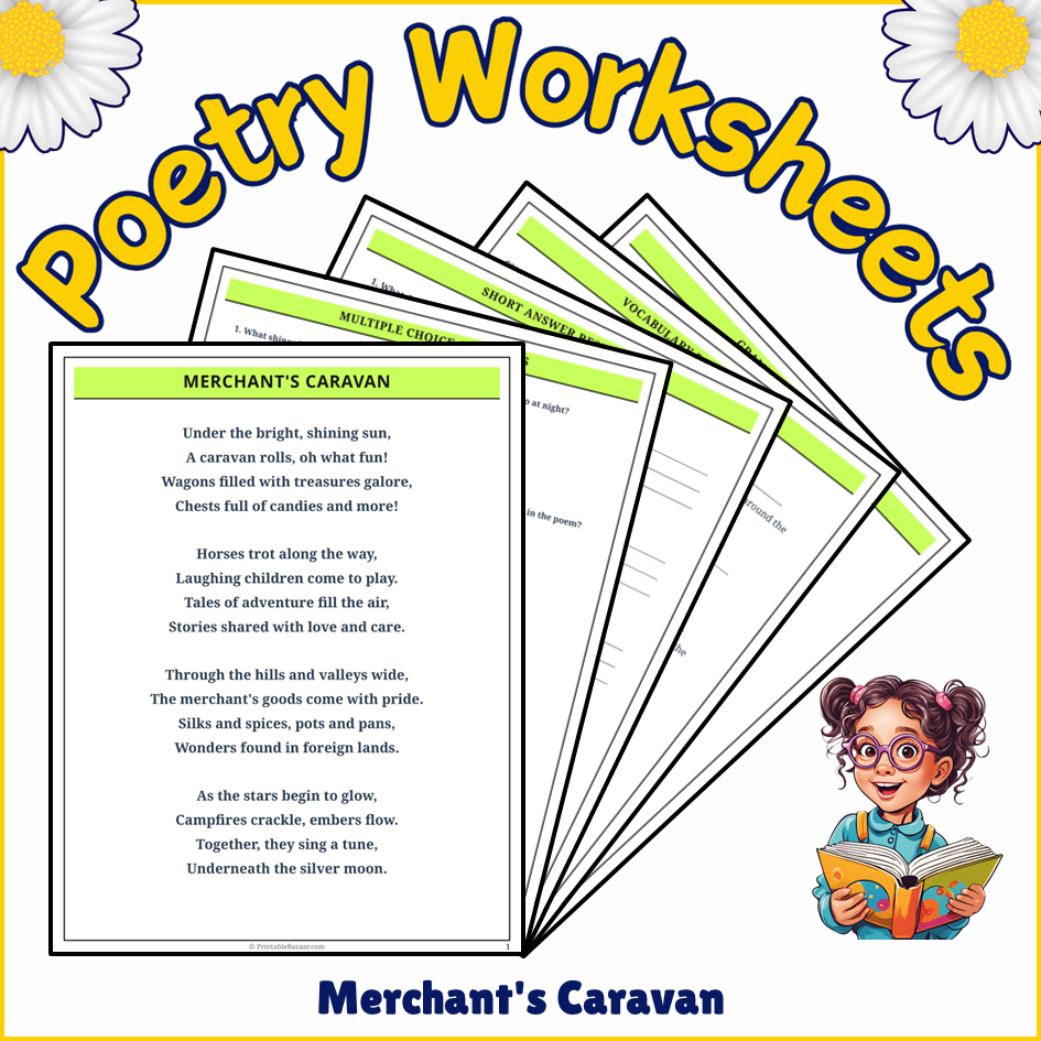 Merchant's Caravan | Poem Grammar Worksheet Printable Activity