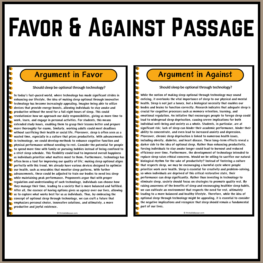 Should sleep be optional through technology? | Debate Case Study Worksheet