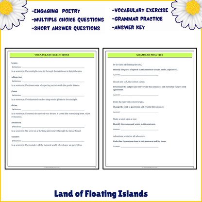 Land of Floating Islands | Poem Grammar Worksheet Printable Activity