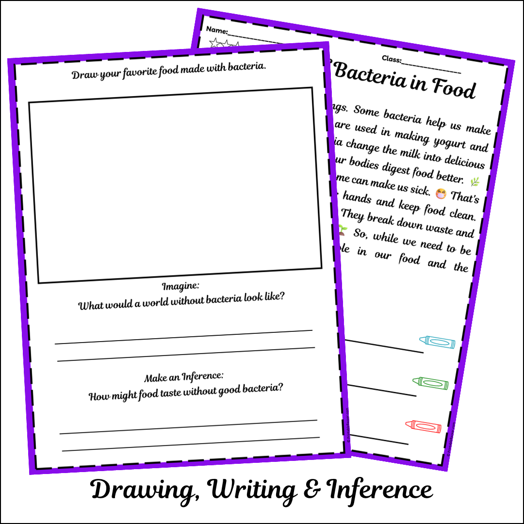 Role of Bacteria in Food | Short Reading Comprehension Creative Worksheet
