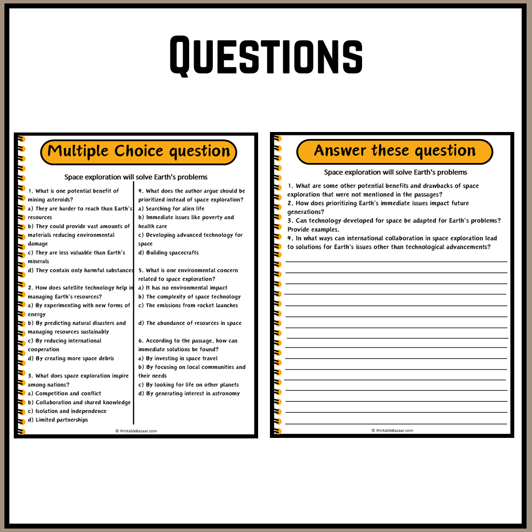 Space exploration will solve Earth's problems | Debate Case Study Worksheet