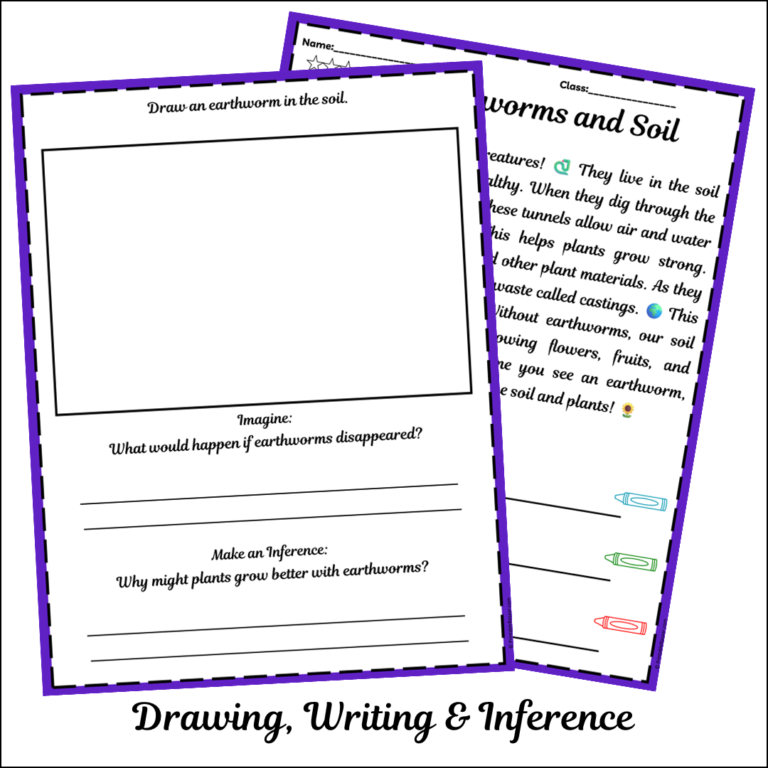 Earthworms and Soil | Short Reading Comprehension Creative Worksheet
