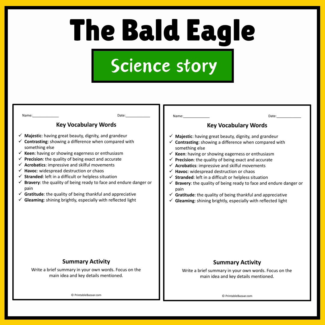 The Bald Eagle | Science Story Reading Comprehension Activity