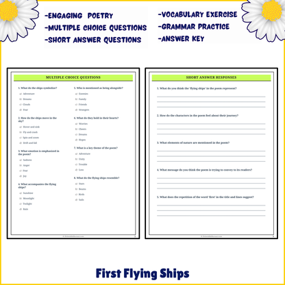 First Flying Ships | Poem Grammar Worksheet Printable Activity