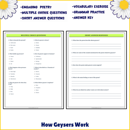 How Geysers Work | Poem Grammar Worksheet Printable Activity