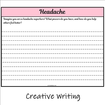 Headache | Main Idea and Supporting Details Reading Passage and Questions