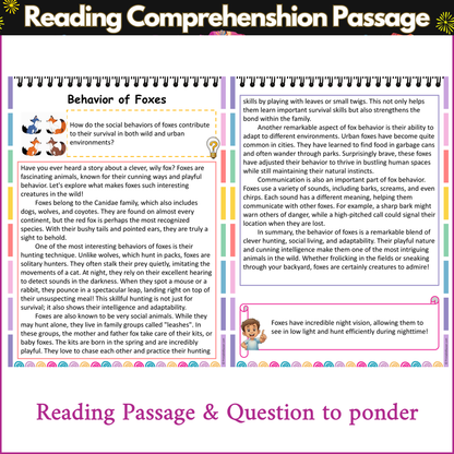 Behavior of Foxes | Reading Comprehension Passage and Questions