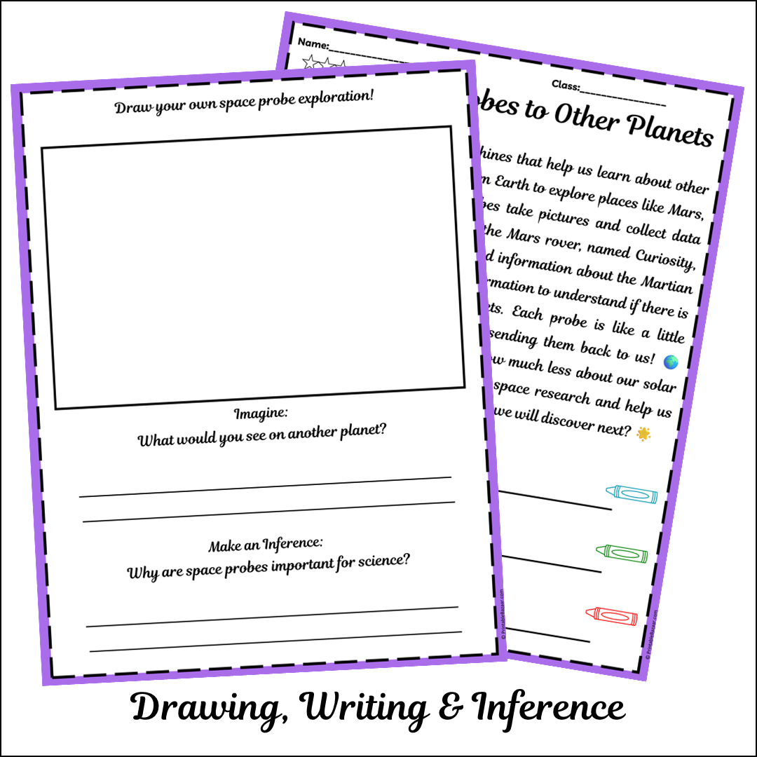 Space Probes to Other Planets | Short Reading Comprehension Creative Worksheet