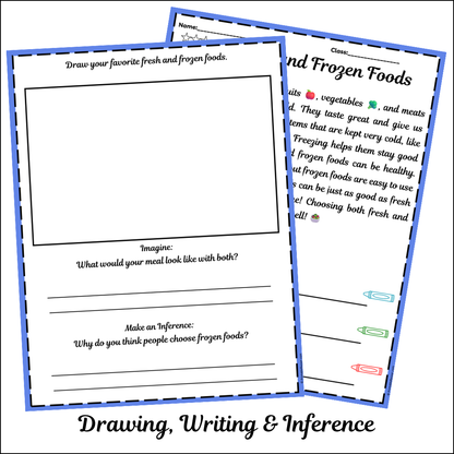 Fresh and Frozen Foods | Short Reading Comprehension Creative Worksheet