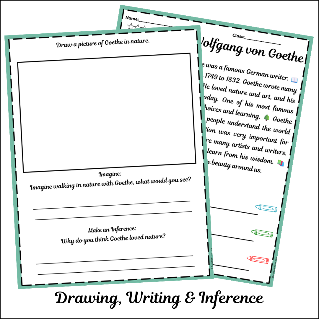 Johann Wolfgang von Goethe | Short Reading Comprehension Creative Worksheet