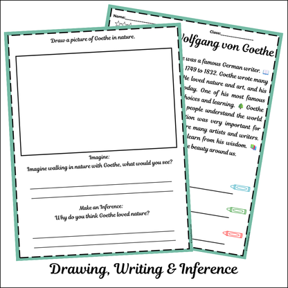 Johann Wolfgang von Goethe | Short Reading Comprehension Creative Worksheet
