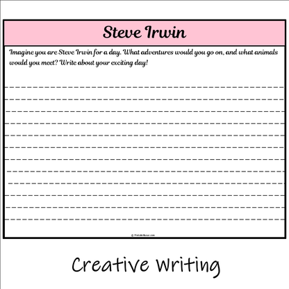 Steve Irwin | Main Idea and Supporting Details Reading Passage and Questions