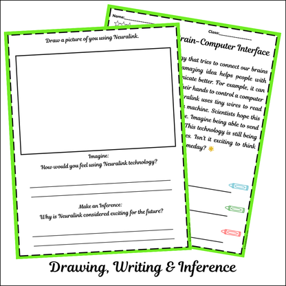 Neuralink Brain-Computer Interface | Short Reading Comprehension Creative Worksheet