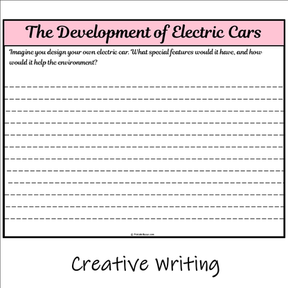 The Development of Electric Cars | Main Idea and Supporting Details Reading Passage and Questions