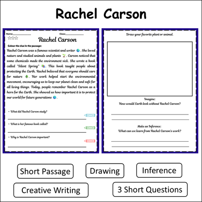Rachel Carson | Short Reading Comprehension Creative Worksheet