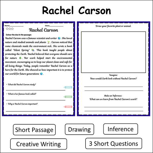 Rachel Carson | Short Reading Comprehension Creative Worksheet