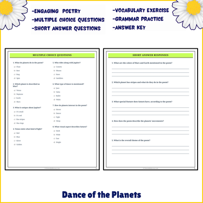 Dance of the Planets | Poem Grammar Worksheet Printable Activity