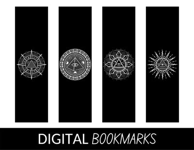 Mystery Symbols Bookmarks, Lucid Dreaming, Instant Download , Printable, Digital, Book Accessories