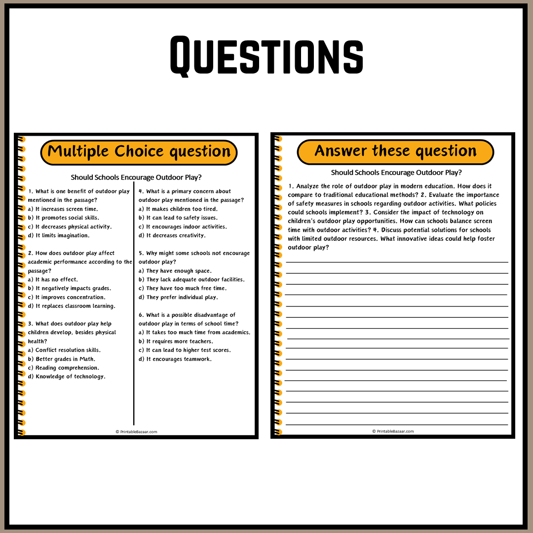 Should Schools Encourage Outdoor Play? | Debate Case Study Worksheet