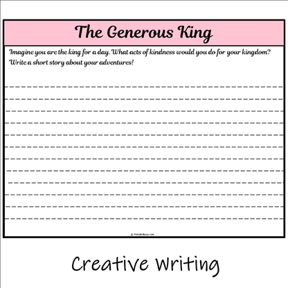 The Generous King | Main Idea and Supporting Details Reading Passage and Questions