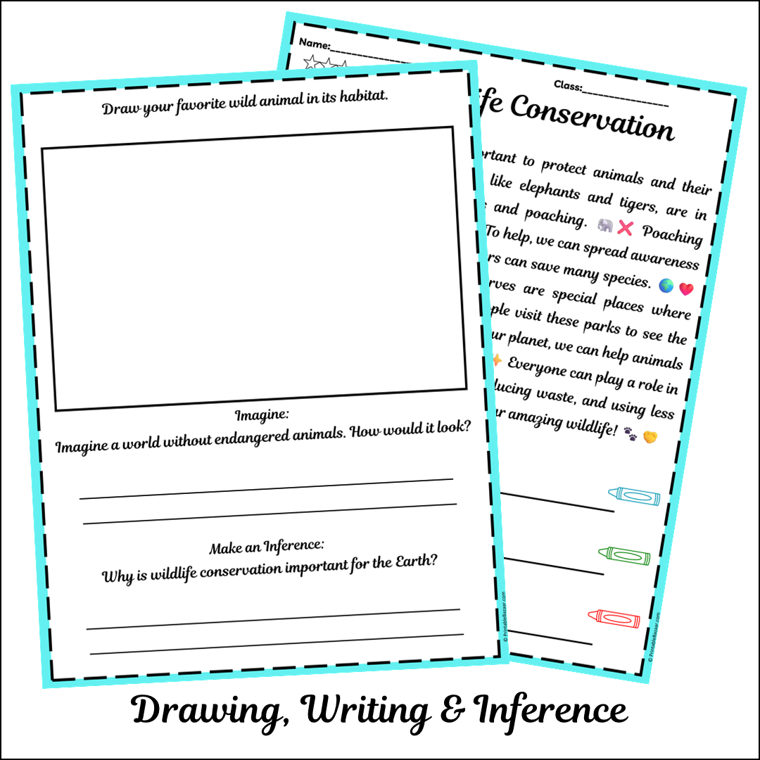 Wildlife Conservation | Short Reading Comprehension Creative Worksheet