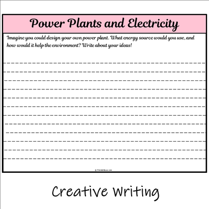 Power Plants and Electricity | Main Idea and Supporting Details Reading Passage and Questions