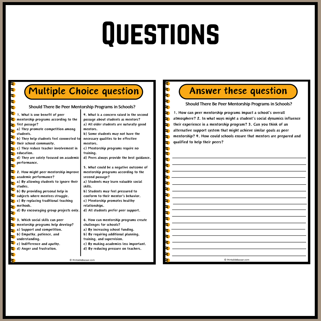 Should There Be Peer Mentorship Programs in Schools? | Debate Case Study Worksheet