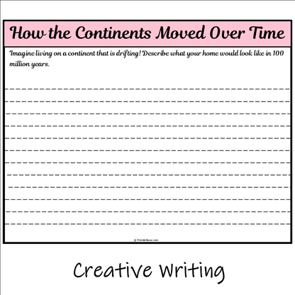 How the Continents Moved Over Time | Main Idea and Supporting Details Reading Passage and Questions