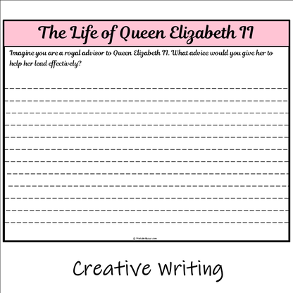 The Life of Queen Elizabeth II | Main Idea and Supporting Details Reading Passage and Questions