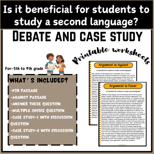 Is it beneficial for students to study a second language? | Debate Case Study Worksheet