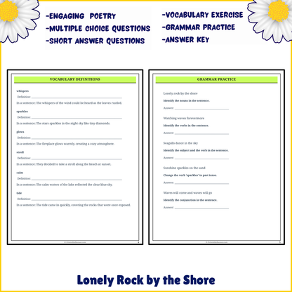 Lonely Rock by the Shore | Poem Grammar Worksheet Printable Activity