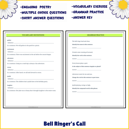 Bell Ringer's Call | Poem Grammar Worksheet Printable Activity