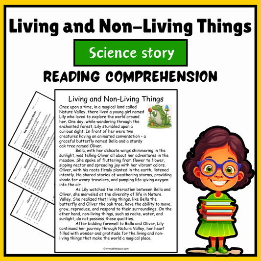 Living and Non-Living Things | Science Story Reading Comprehension Activity