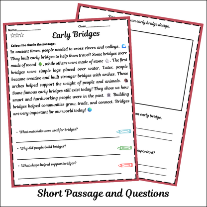Early Bridges | Short Reading Comprehension Creative Worksheet