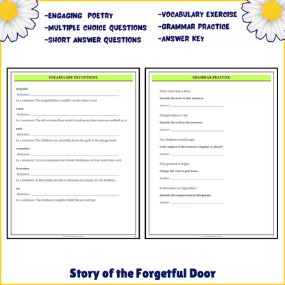 Story of the Forgetful Door | Poem Grammar Worksheet Printable Activity