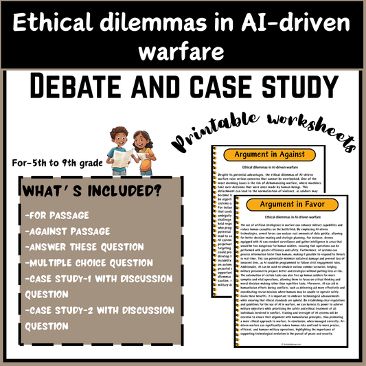 Ethical dilemmas in AI-driven warfare | Debate Case Study Worksheet