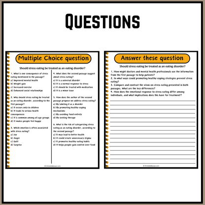 Should stress eating be treated as an eating disorder? | Debate Case Study Worksheet