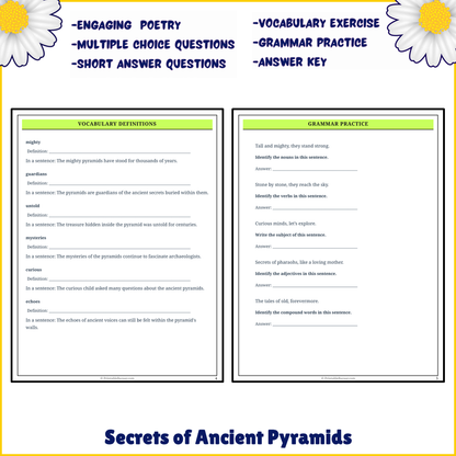 Secrets of Ancient Pyramids | Poem Grammar Worksheet Printable Activity