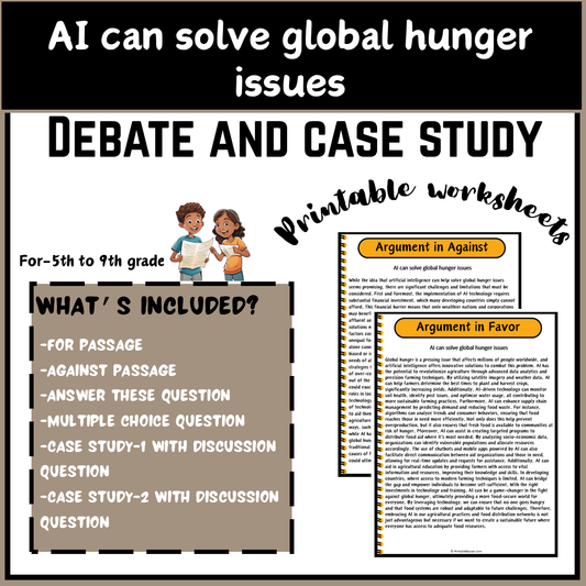 AI can solve global hunger issues | Debate Case Study Worksheet