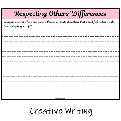 Respecting Others’ Differences | Main Idea and Supporting Details Reading Passage and Questions